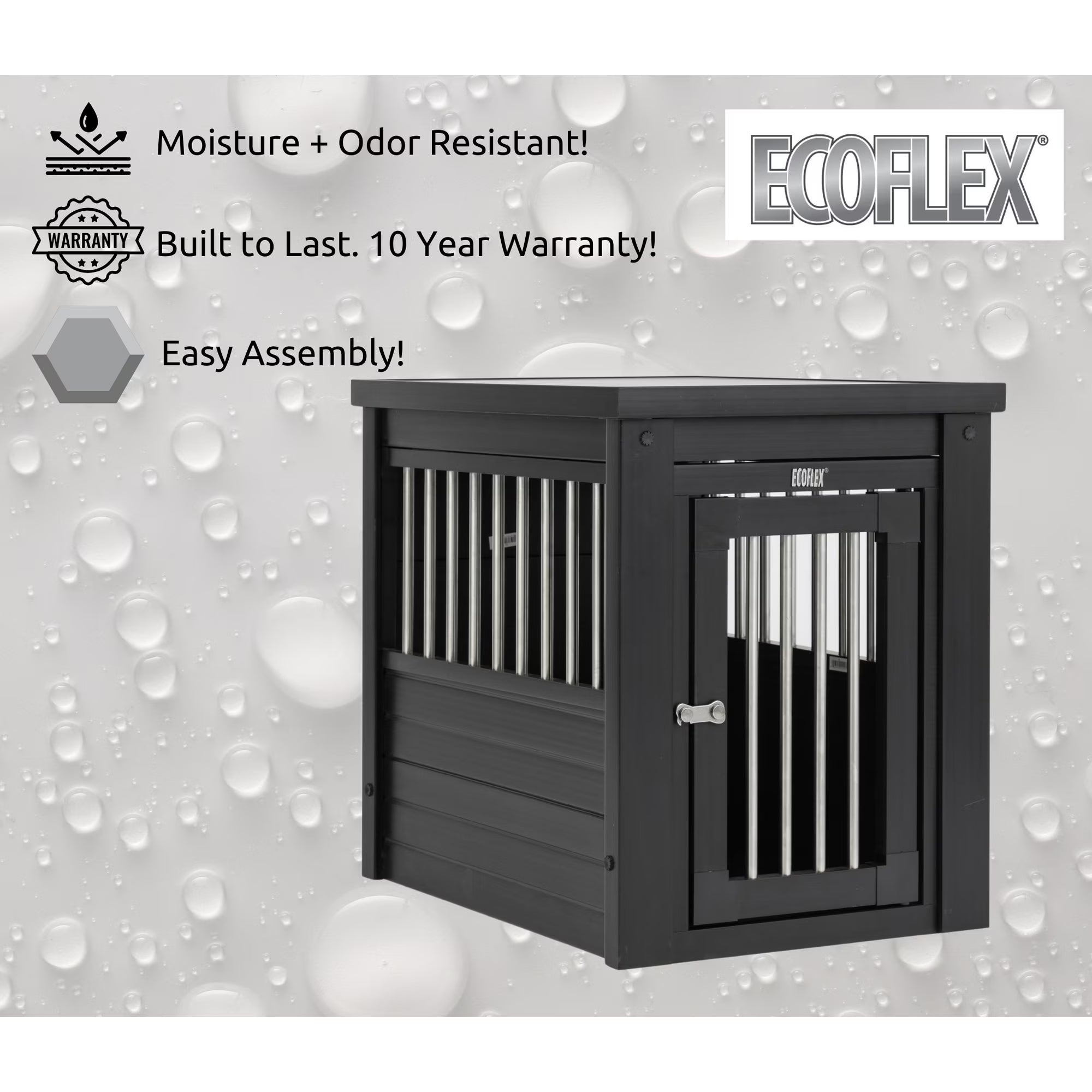 New Age Pet ECOFLEX InnPlace Dog Crate & End Table, Espresso, Medium