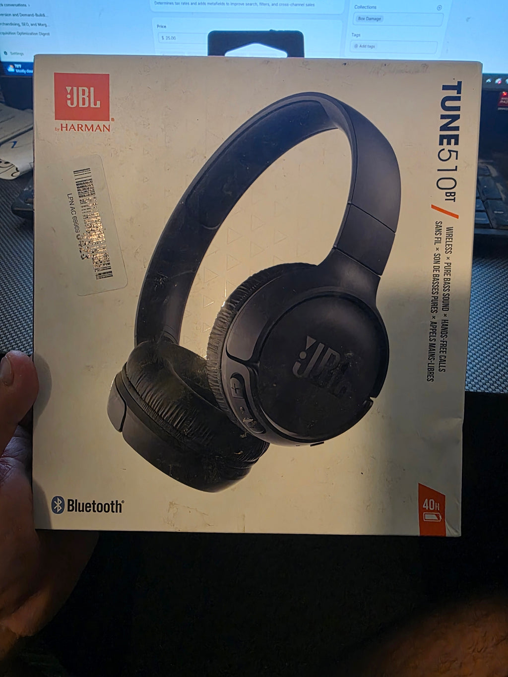 JBL Tune 510BT Wireless Bluetooth On-Ear Headphones with Mic & Pure Bass Stereo Sound - Black