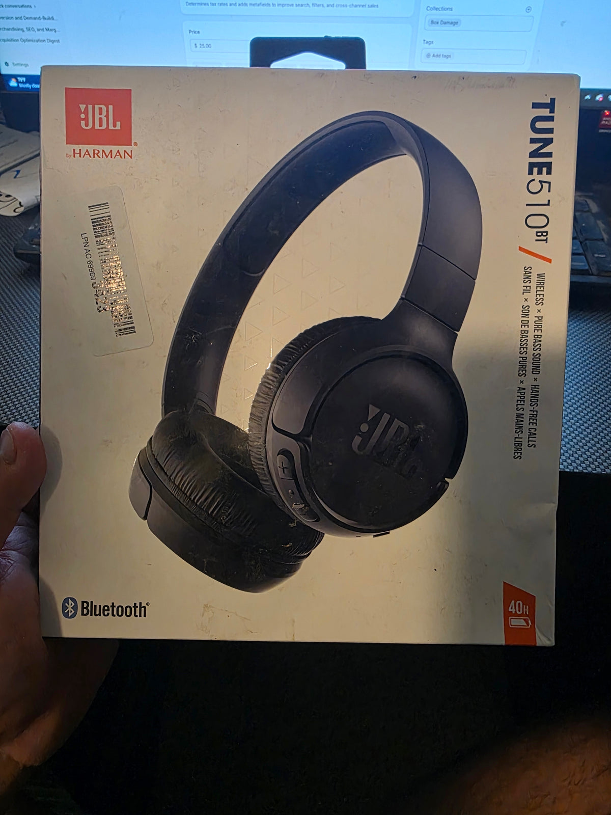 JBL Tune 510BT Wireless Bluetooth On-Ear Headphones with Mic & Pure Bass Stereo Sound - Black