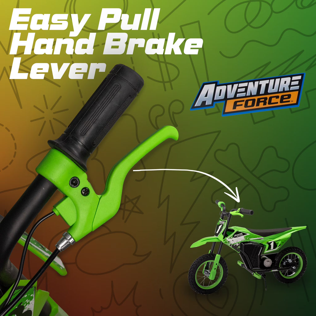 Adventure Force 12V Electric Dirt Bike, Kids Battery Powered Ride on, Ages 5 Years and up, Green