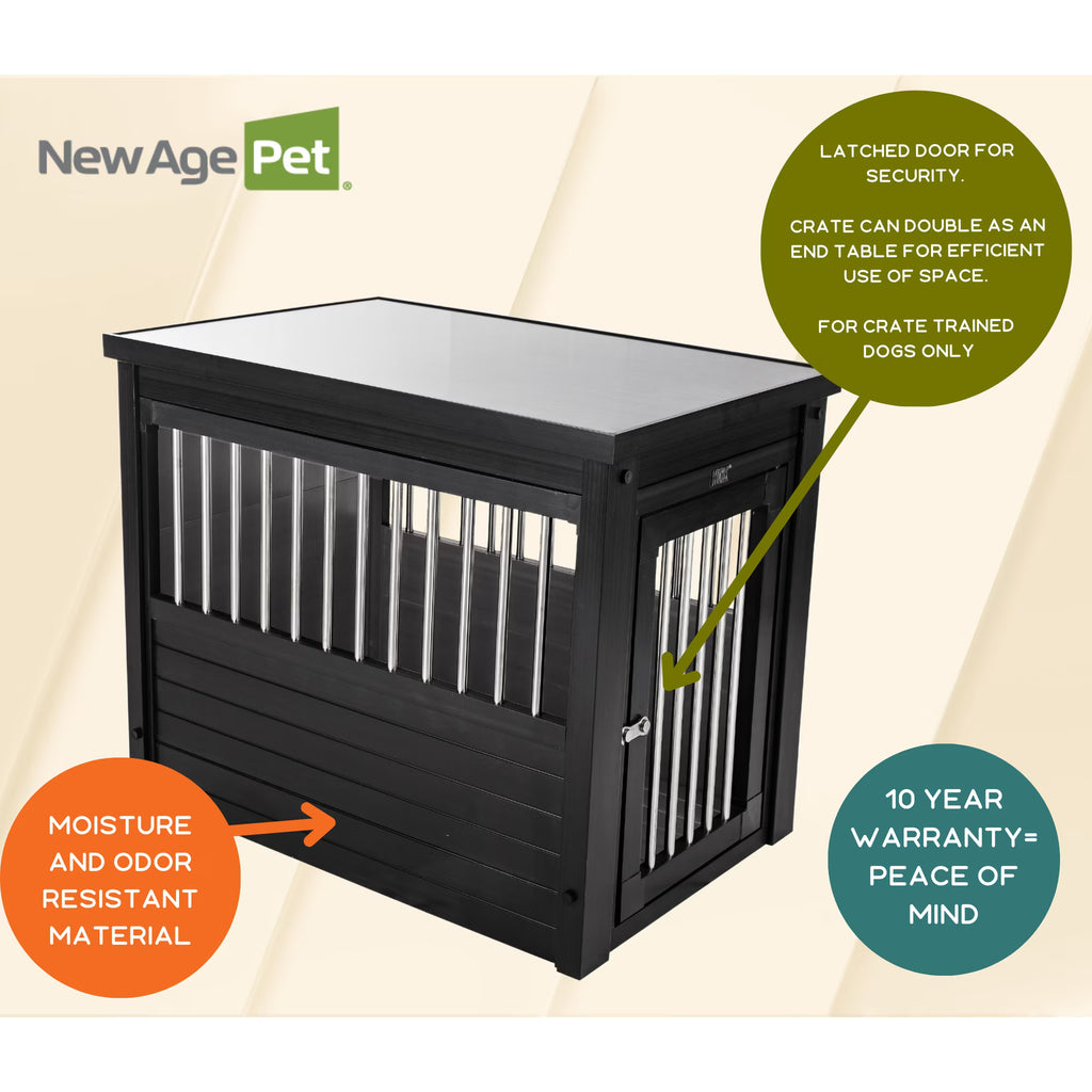 New Age Pet ECOFLEX InnPlace Dog Crate & End Table, Espresso, Medium