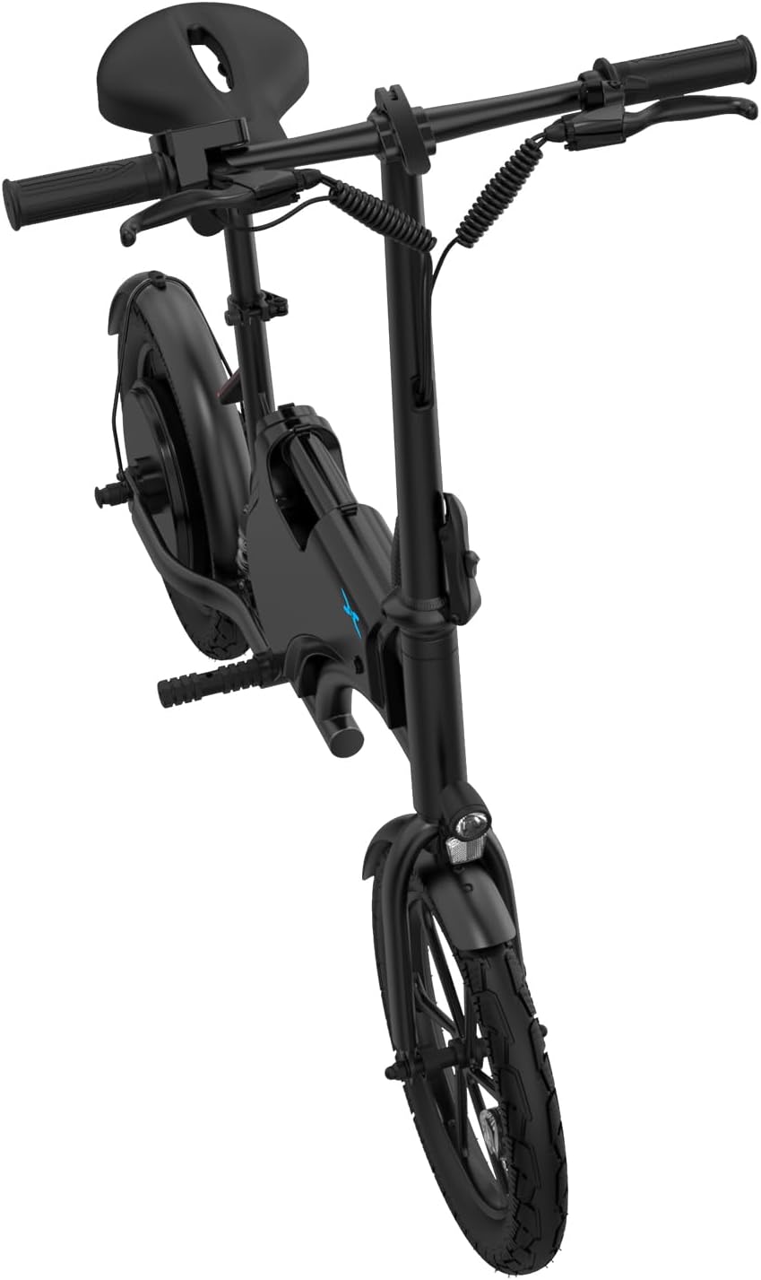 Hover-1 Zyp Seated Folding Electric Scooter with 20 mph Max Speed, 450W Brushless Motor, 16” Air-Filled Tires, Rear Shock Suspension, and Up to 20 Miles of Range