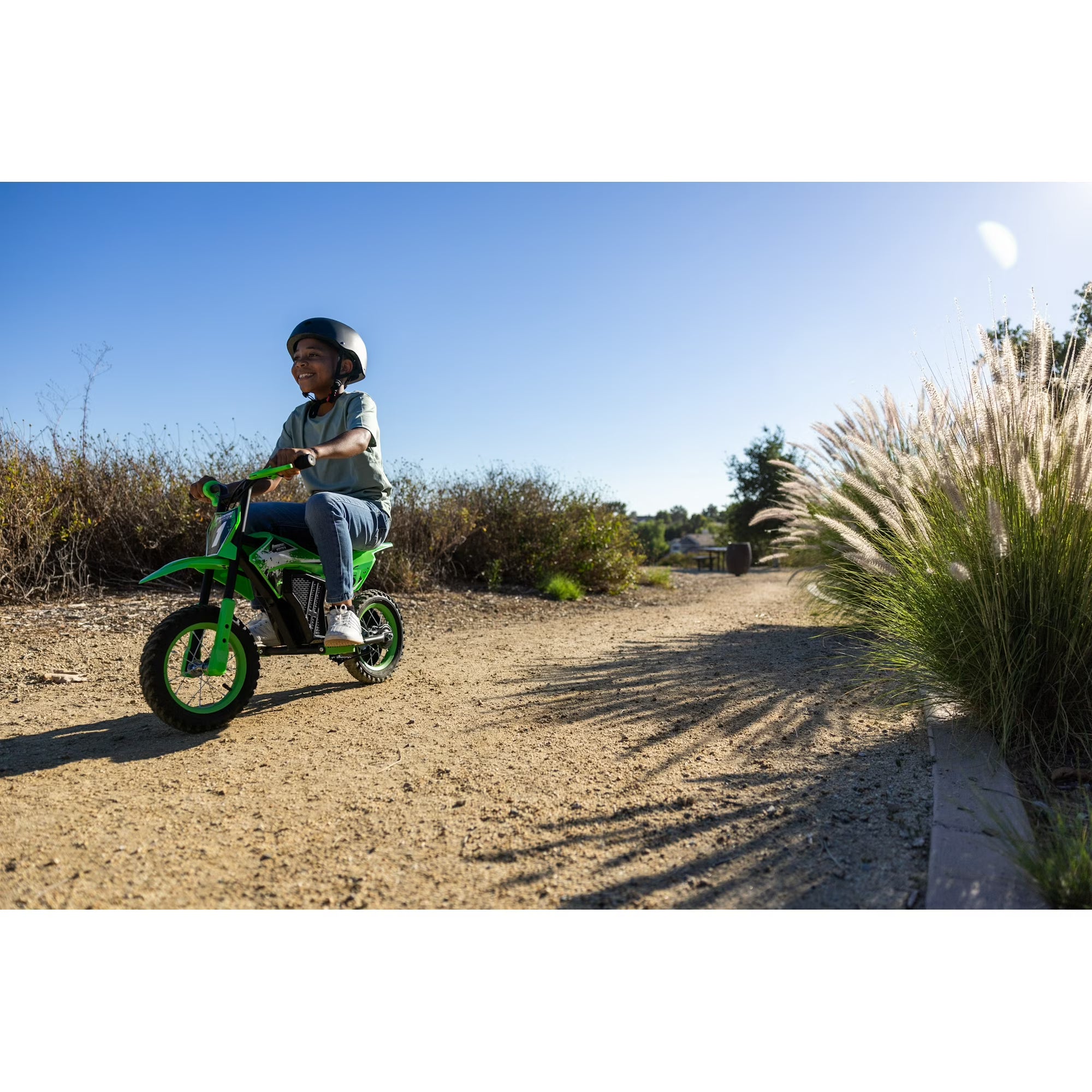 Adventure Force 12V Electric Dirt Bike, Kids Battery Powered Ride on, Ages 5 Years and up, Green