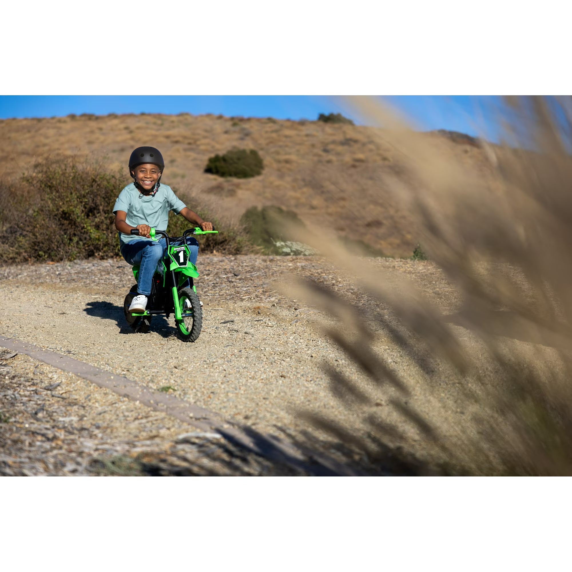 Adventure Force 12V Electric Dirt Bike, Kids Battery Powered Ride on, Ages 5 Years and up, Green