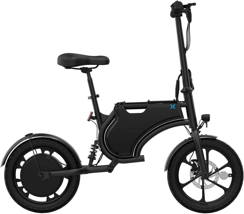 Hover-1 Zyp Seated Folding Electric Scooter with 20 mph Max Speed, 450W Brushless Motor, 16” Air-Filled Tires, Rear Shock Suspension, and Up to 20 Miles of Range