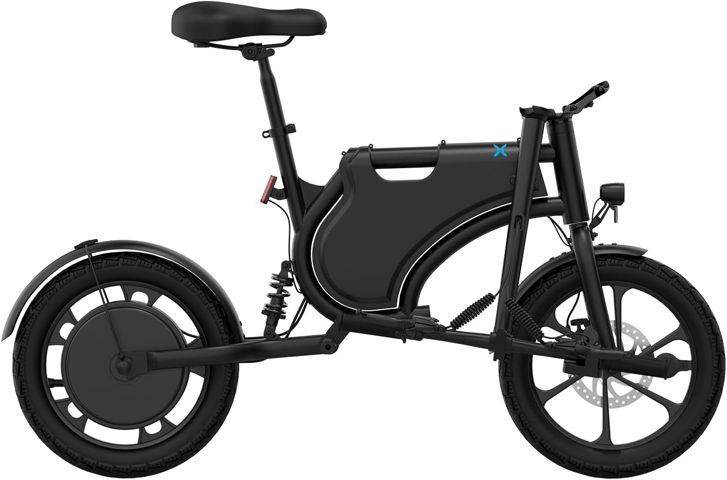 Hover-1 Zyp Seated Folding Electric Scooter with 20 mph Max Speed, 450W Brushless Motor, 16” Air-Filled Tires, Rear Shock Suspension, and Up to 20 Miles of Range