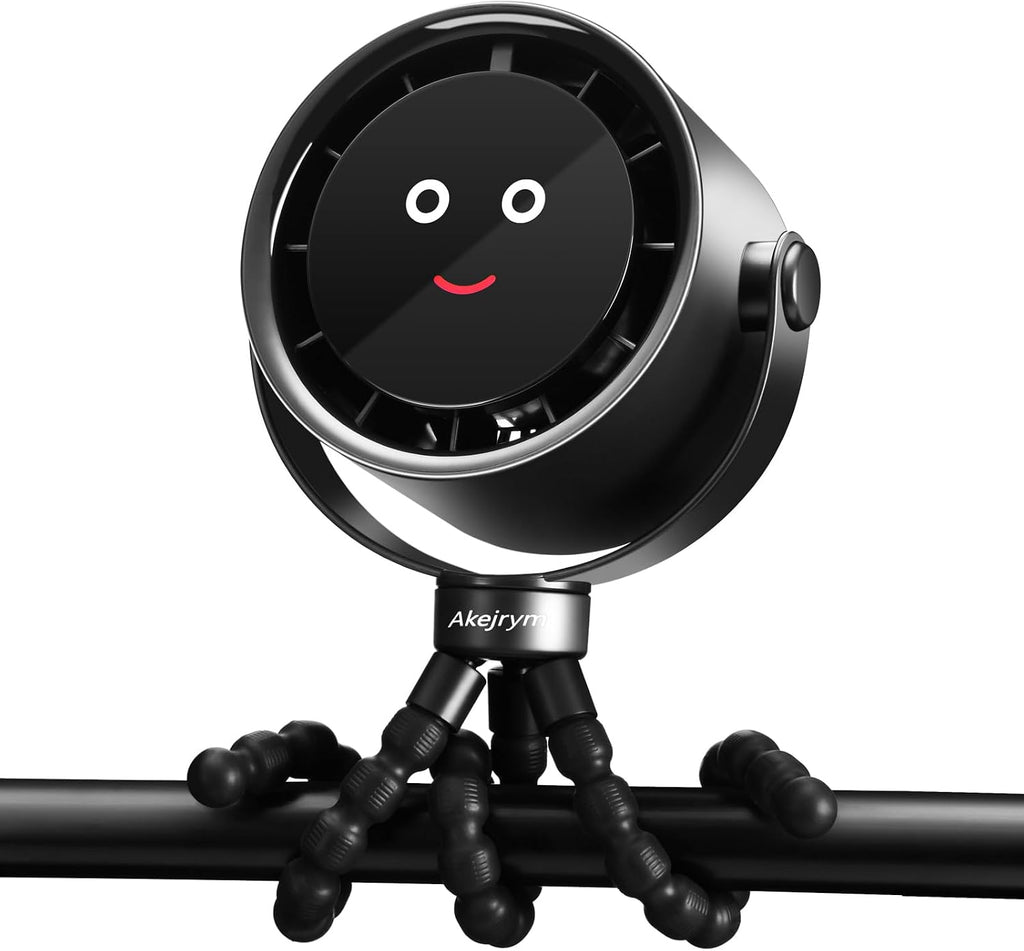 Akejrym Stroller Fan Rechargeable 360° Rotate Flexible Tripod Fan