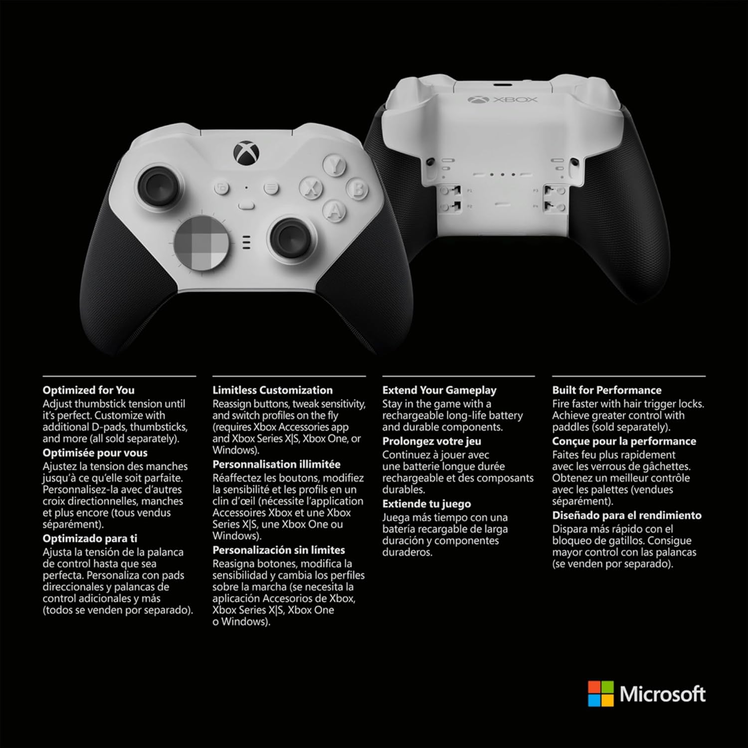 Xbox Elite Series 2 Core Wireless Gaming Controller – Black – Xbox Series X|S, Xbox One, Windows PC, Android, and iOS