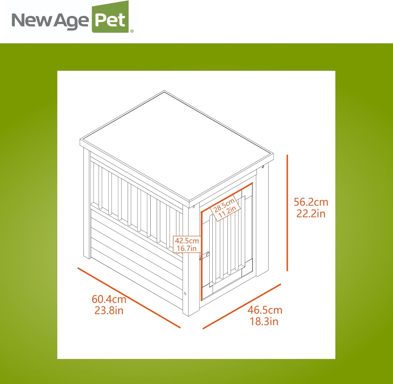 New Age Pet ECOFLEX InnPlace Dog Crate & End Table, Russet Brown, Small