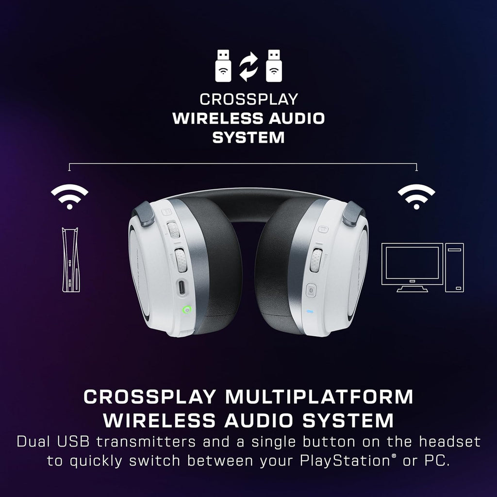 Turtle Beach Stealth 700 Wireless Multiplatform Amplified Gaming Headset for PC, PS5, PS4, – Bluetooth, 80-Hr Battery, Noise-Cancelling Mic – White