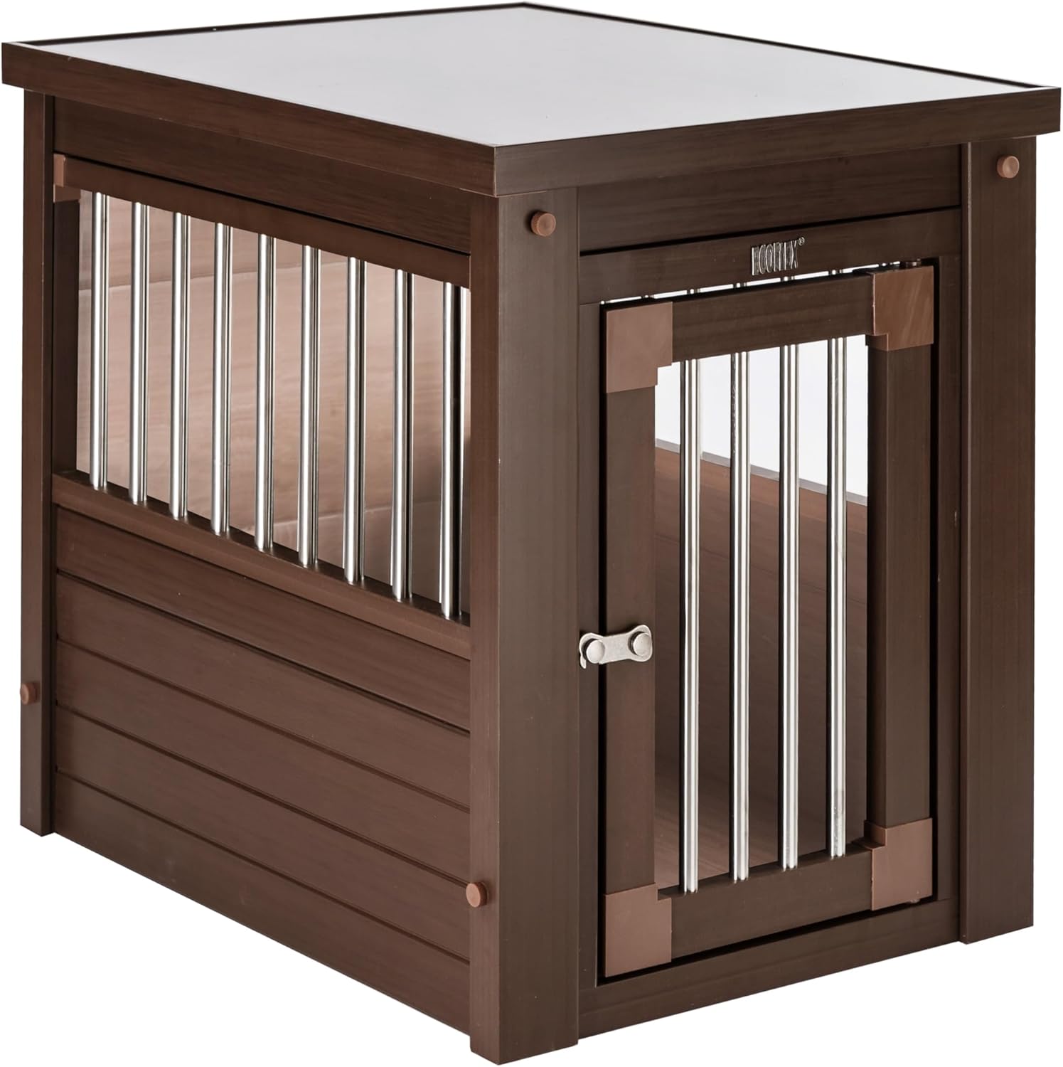 New Age Pet ECOFLEX InnPlace Dog Crate & End Table, Russet Brown, Small
