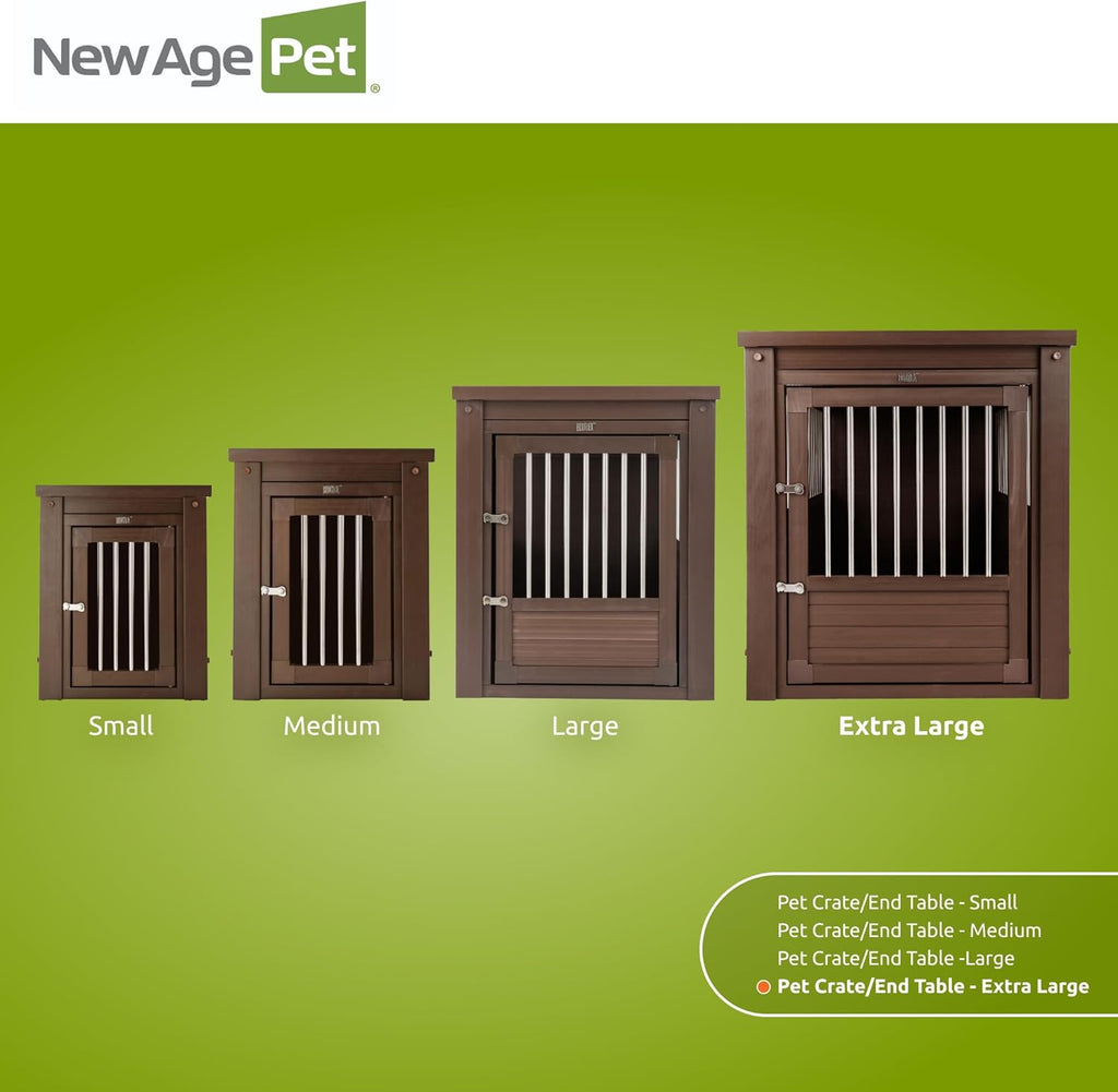 New Age Pet ECOFLEX InnPlace Dog Crate & End Table, Durable Composite, Russet, Large