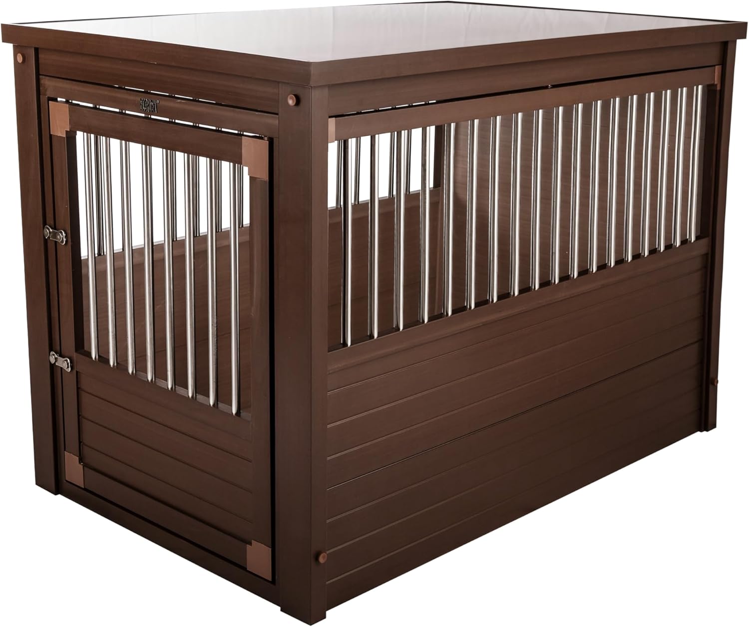 New Age Pet ECOFLEX InnPlace Dog Crate & End Table, Durable Composite, Russet, Large