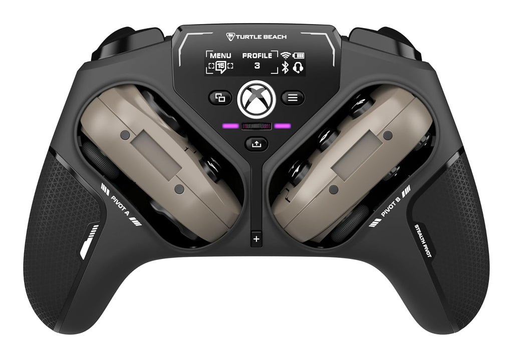 Turtle Beach Stealth Pivot Wireless Smart Game Controller Officially Licensed for Windows PC – Rotating Modules, Display Dashboard, Hall-Effect Sticks, Remappable Buttons, Bluetooth, 20-Hour Battery