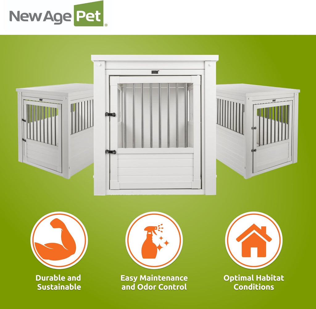 New Age Pet EHHC404XL ecoFLEX Pet Crate/End Table, Antique White, X-Large