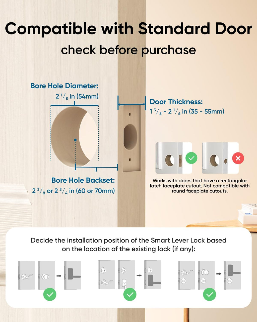 Eufy Security Smart Lock C33, Keypad Door Lock with Handle, Fingerprint Door Knob, Keyless Entry Door Lock for Front Door and Bedrooms, Electronic Deadbolt, Wi-Fi, App Control, IP53 Waterproof, Black