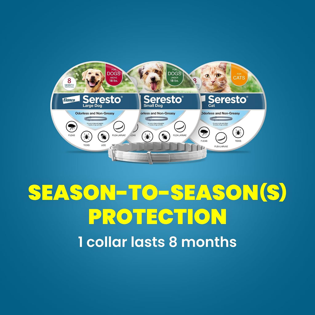 Seresto 8-Month Flea & Tick Collar for Small Dogs Under 18 lbs., 1ct