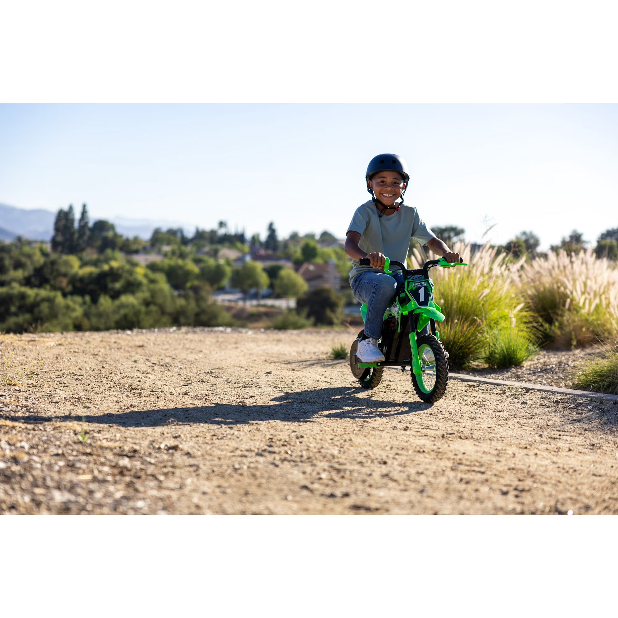 Adventure Force 12V Electric Dirt Bike, Kids Battery Powered Ride on, Ages 5 Years and up, Green