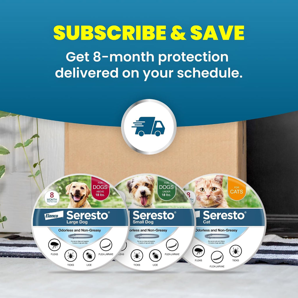 Seresto 8-Month Flea & Tick Collar for Small Dogs Under 18 lbs., 1ct