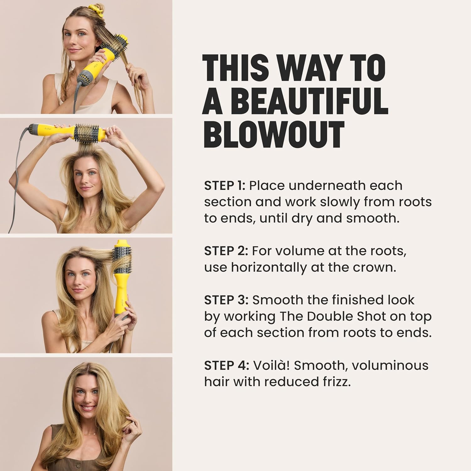 Drybar Double Shot Blow-Dryer Shot Collection | Faster Blowouts with Tons of Volume and Less Frizz | Choose The Barrel Size Best for Your Hair Length and Desired Style