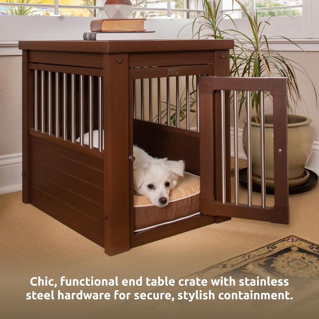 New Age Pet ECOFLEX InnPlace Dog Crate & End Table, Russet Brown, Small