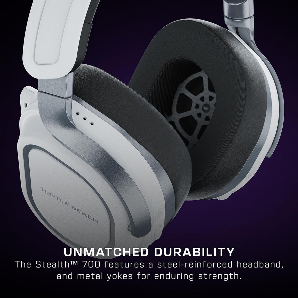 Turtle Beach Stealth 700 Wireless Multiplatform Amplified Gaming Headset for PC, PS5, PS4, – Bluetooth, 80-Hr Battery, Noise-Cancelling Mic – White