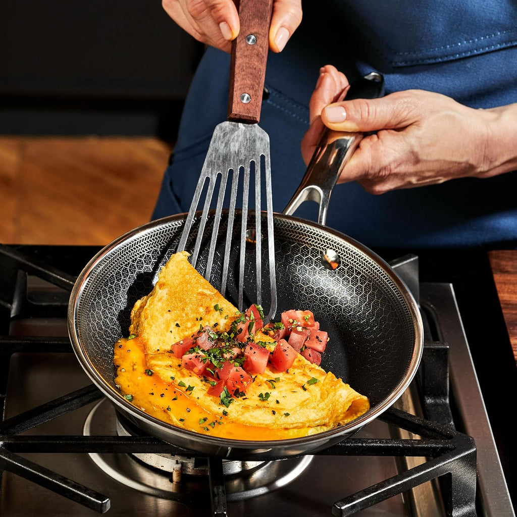 HexClad Hybrid Nonstick 7-Piece Cookware Set, 8", 10", and 12" Pans with Lids, and 10" Wok, Stay-Cool Handles, Dishwasher and Oven-Safe, Induction Ready, Compatible with All Cooktops