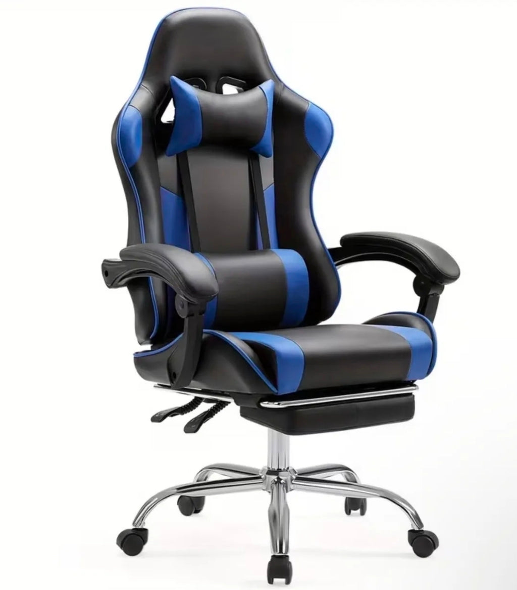 Reclining gaming chair with footrest