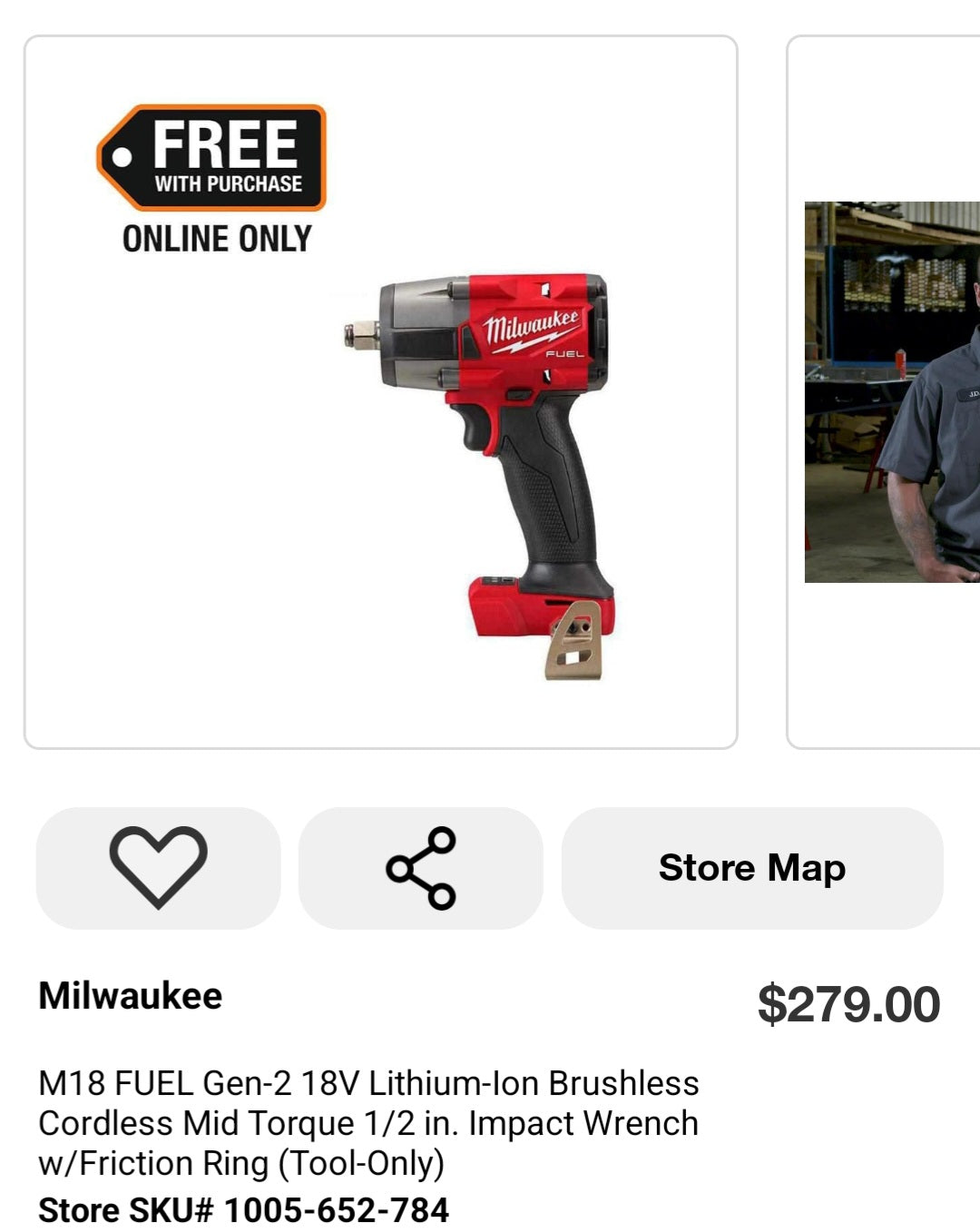 M18 FUEL Gen-2 18V Lithium-Ion Brushless Cordless Mid Torque 1/2 in. Impact Wrench w/Friction Ring (Tool-Only)