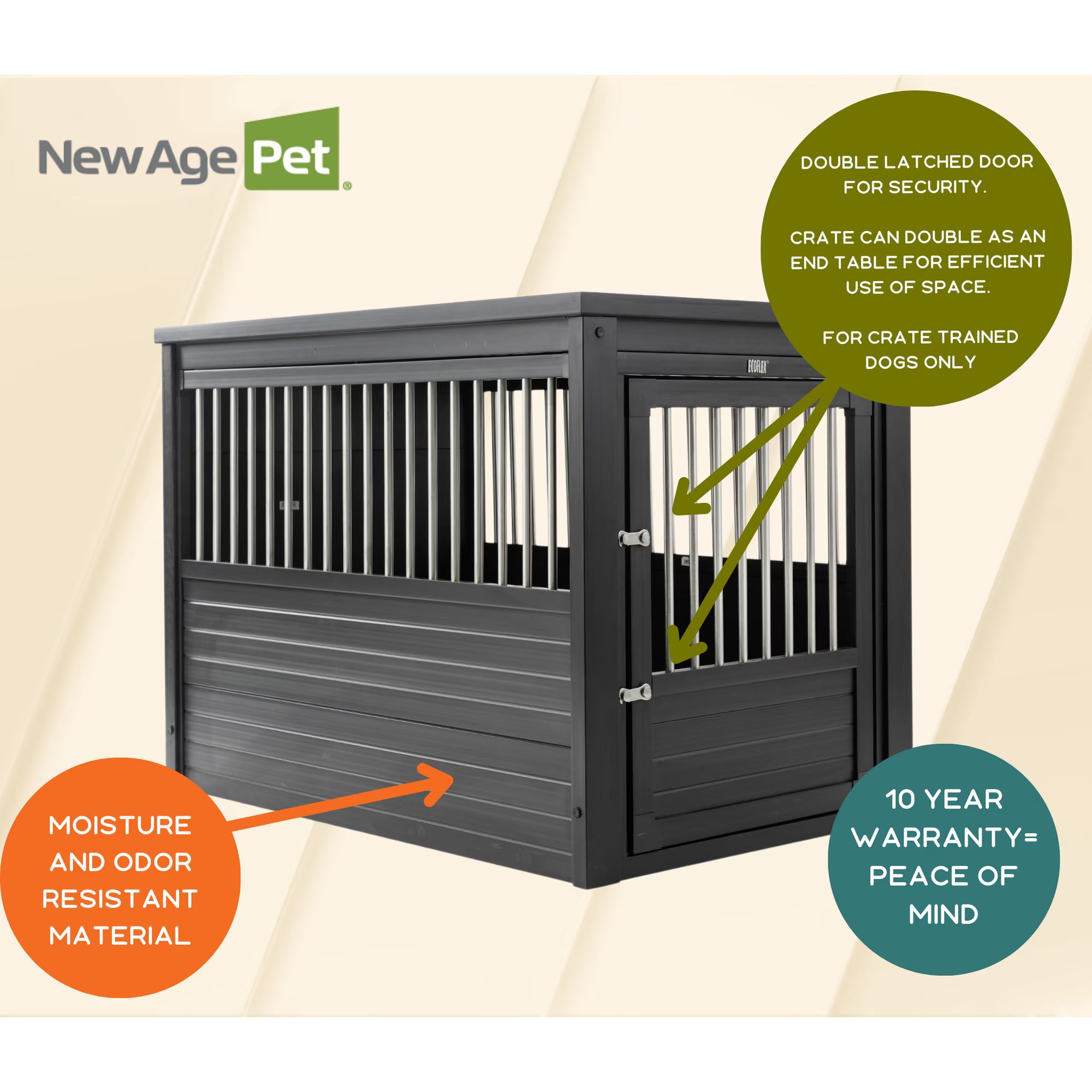 New Age Pet ECOFLEX® InnPlace Dog Crate & End Table, Espresso, X-Large