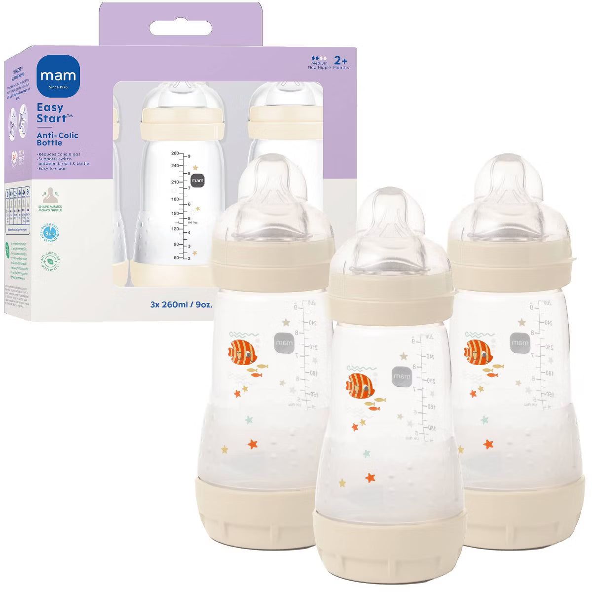 MAM Easy Start Anti-Colic Baby Bottle - 9oz