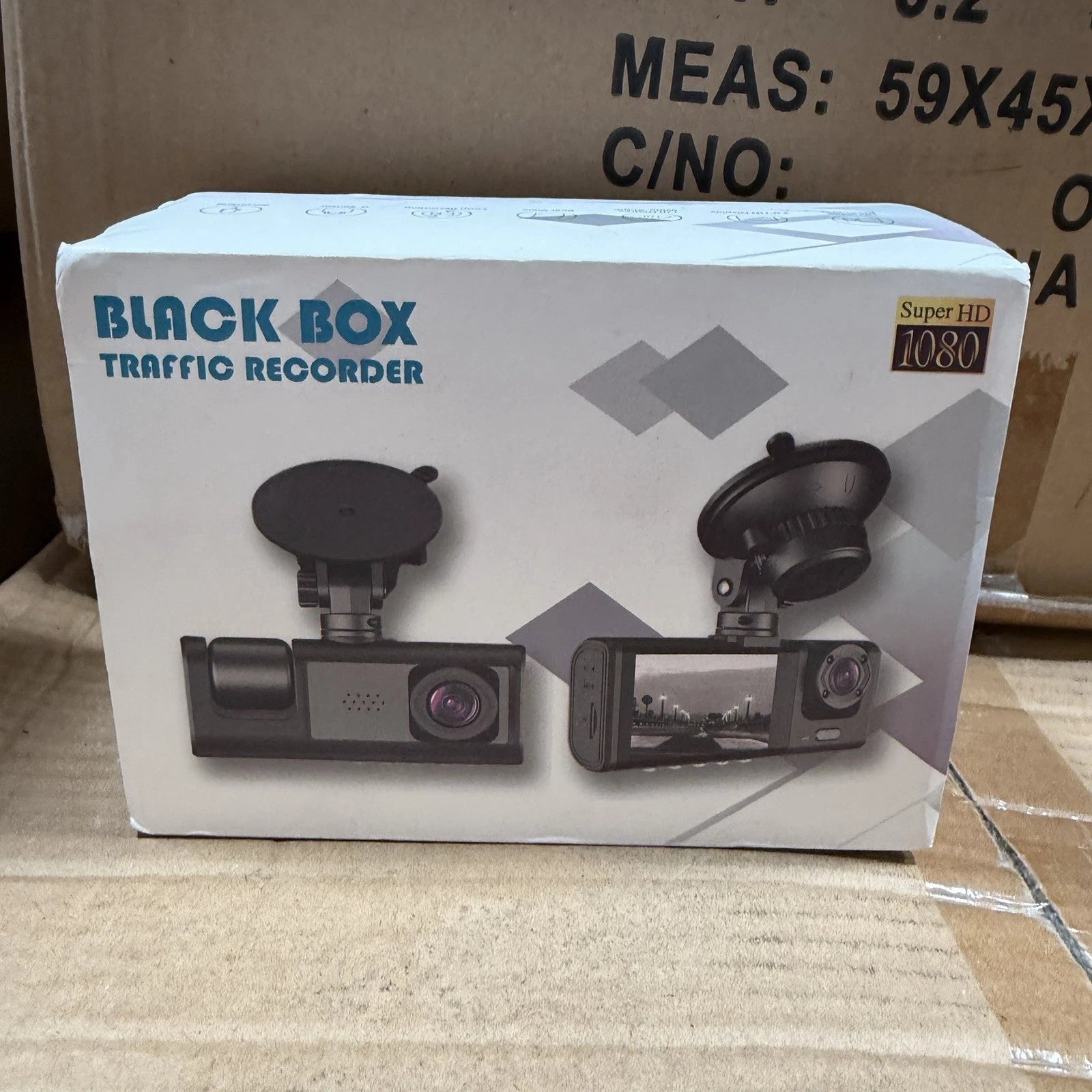 Black Box 1080P Dual Dash Cam - Rearview Mirror Traffic Recorder with 170° Lens