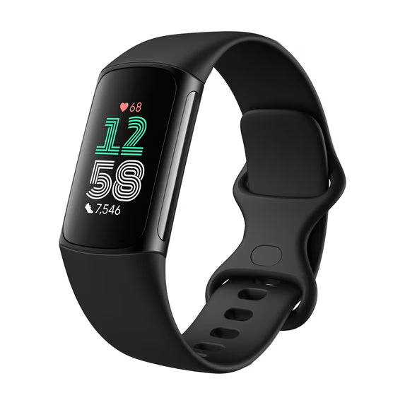 Fitbit Charge 6 Fitness Tracker with Heart Rate, GPS, Premium Membership, Health Tools - Obsidian/Black