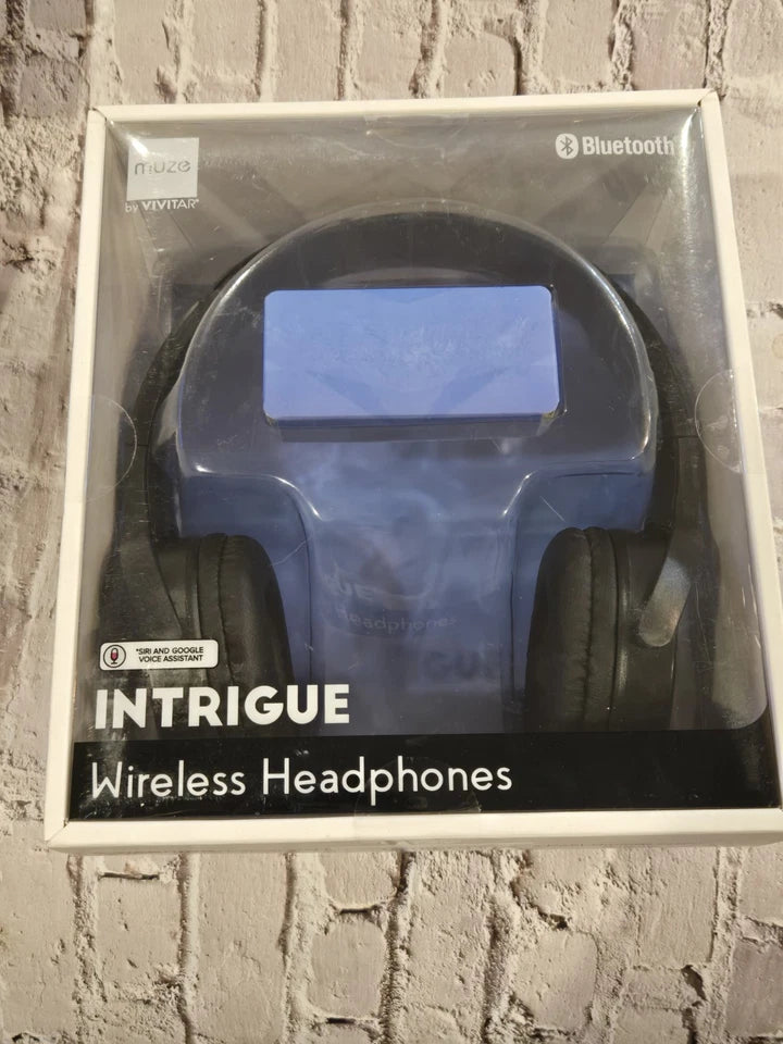Muze by Vivitar Intrigue Bluetooth Wireless Headphones NEW IN BOX Microphone