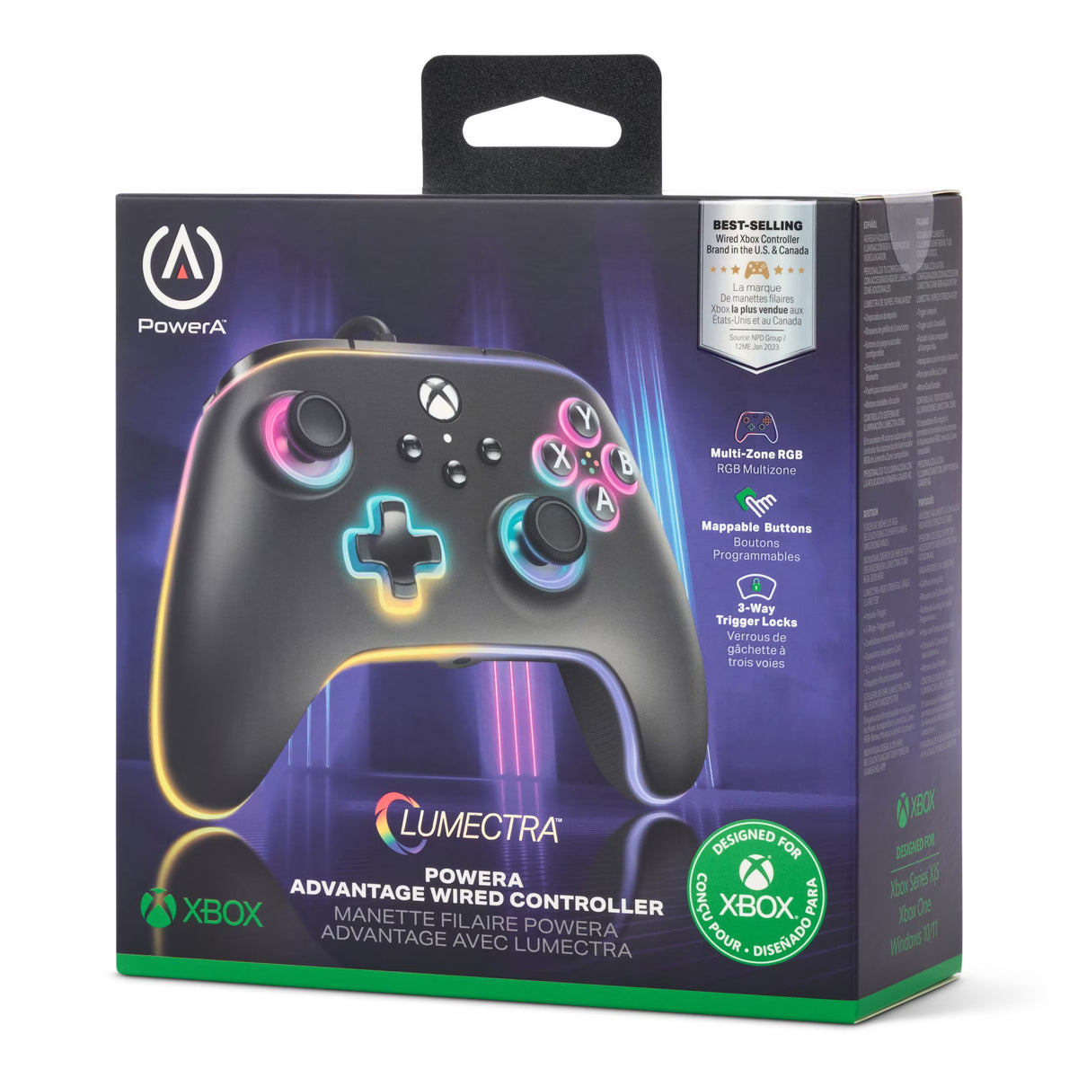 PowerA Advantage Wired Controller for Xbox Series X|S with Lumectra - Black