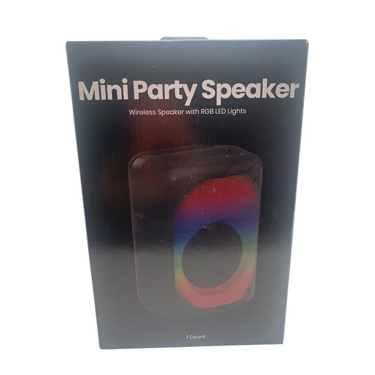 Mini Wireless Party Speaker With RGB LED Lights 12 Lighting Modes