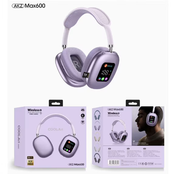 AKZ-MAX300 Wireless Blue-tooth Foldable Headphones With Touch Screen BT Stereo Bass Overhead Gaming TWS HIFI Music Earphones