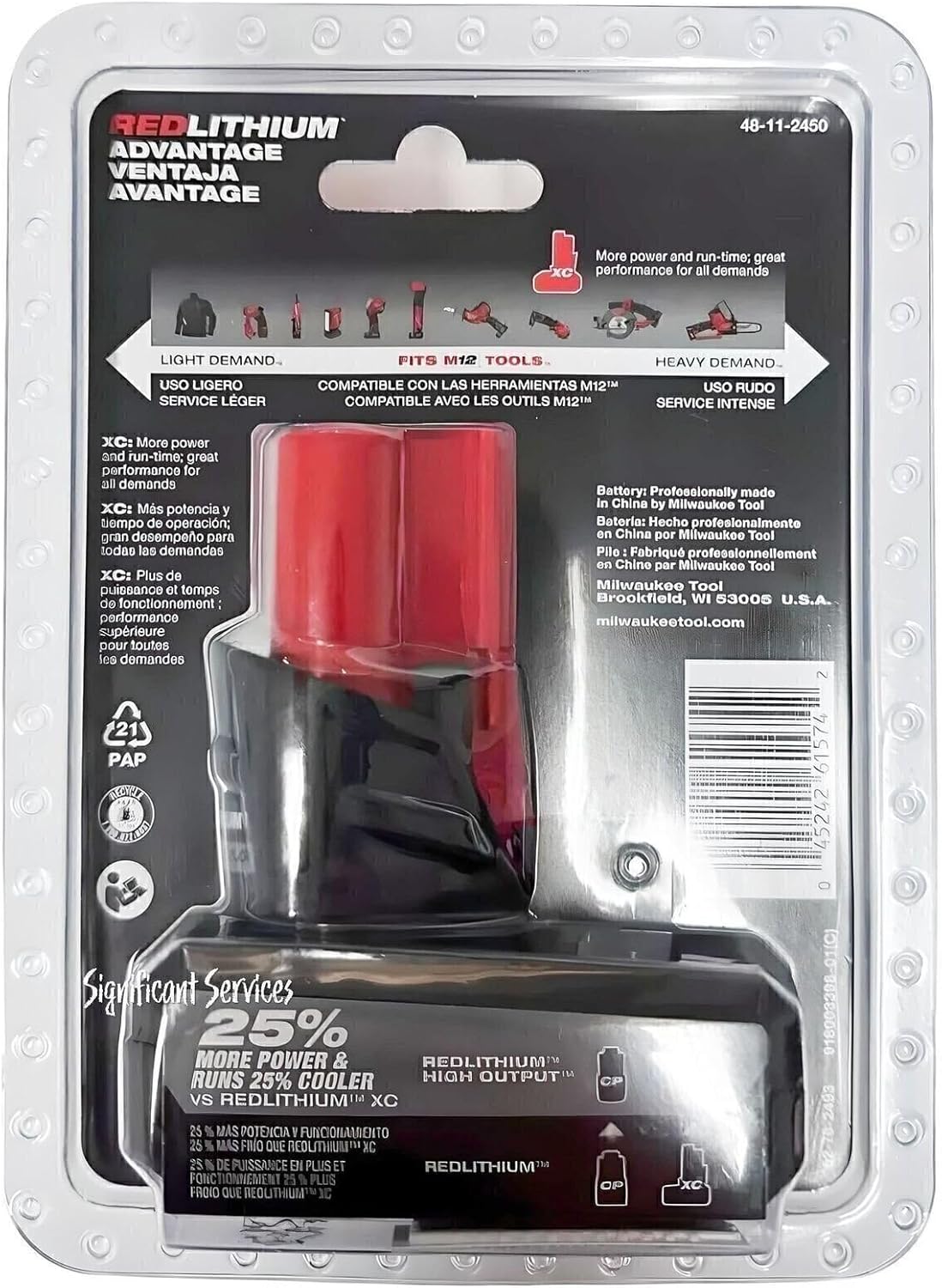 Milwaukee 48-11-2450 12V Lithium-Ion High Output 5Ah