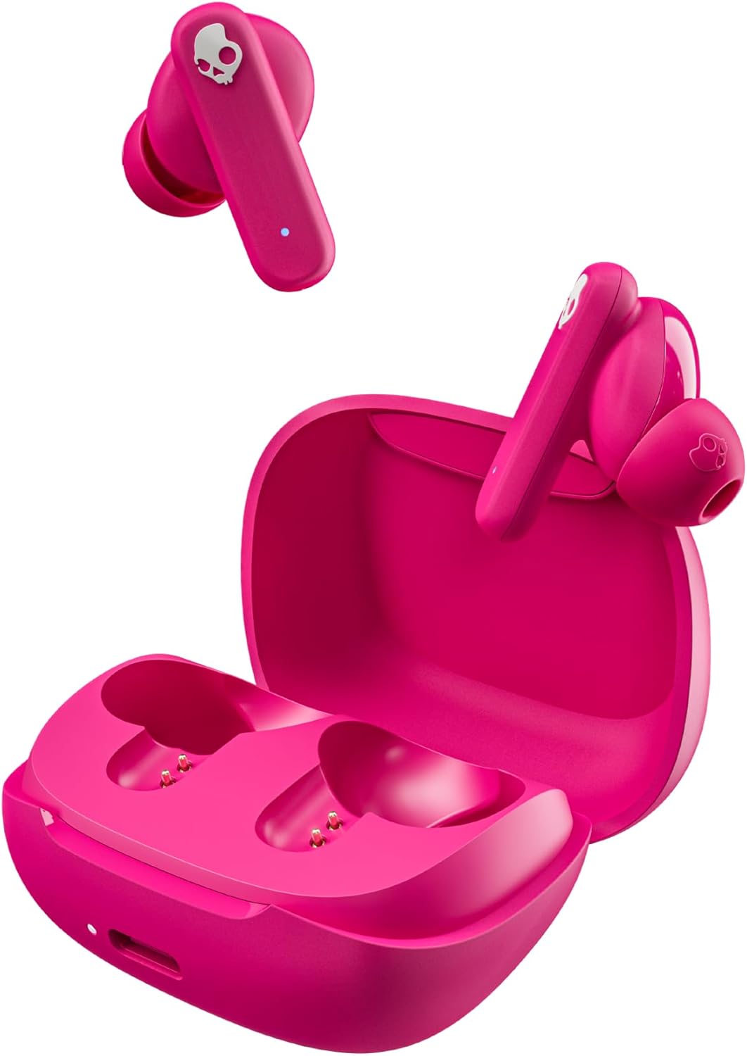Skullcandy Smokin’ Buds Wireless Earbuds, Bluetooth Headphones, Noise Isolating Fit, Up to 20 Hours Battery, IPX4 Sweat and Water Resistant, Microphone for iPhone Android - Pink