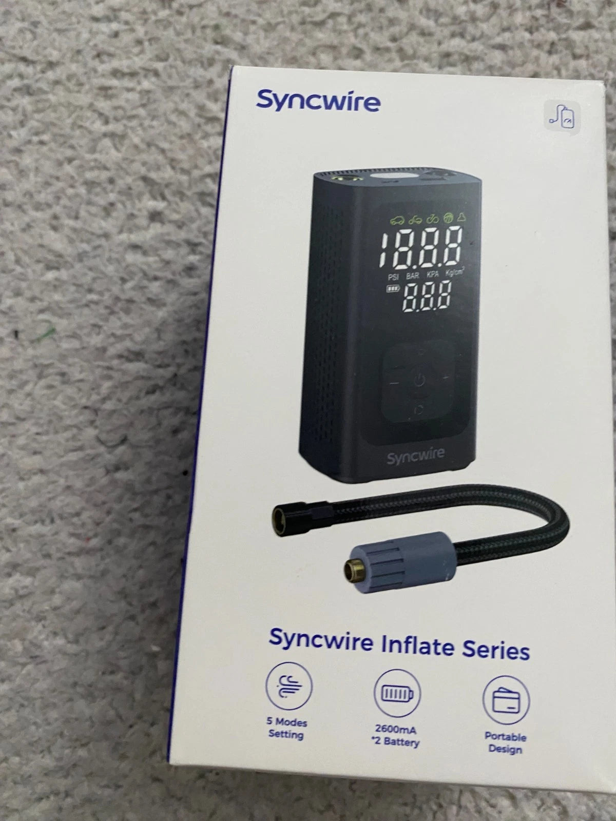 Syncwire Inflate Series 190 Portable Inflator Air Pump #SW2002 - Black