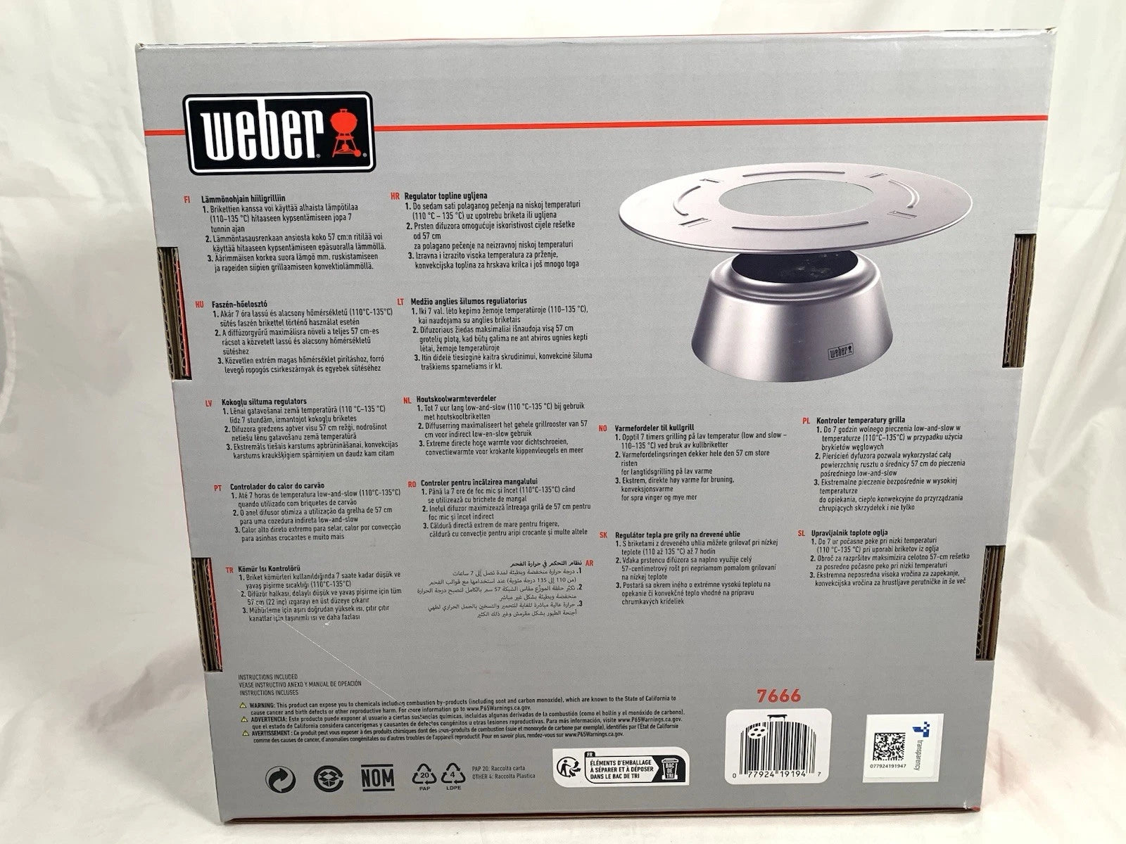 Weber Charcoal Heat Controller, for 22” Kettle Charcoal Grills