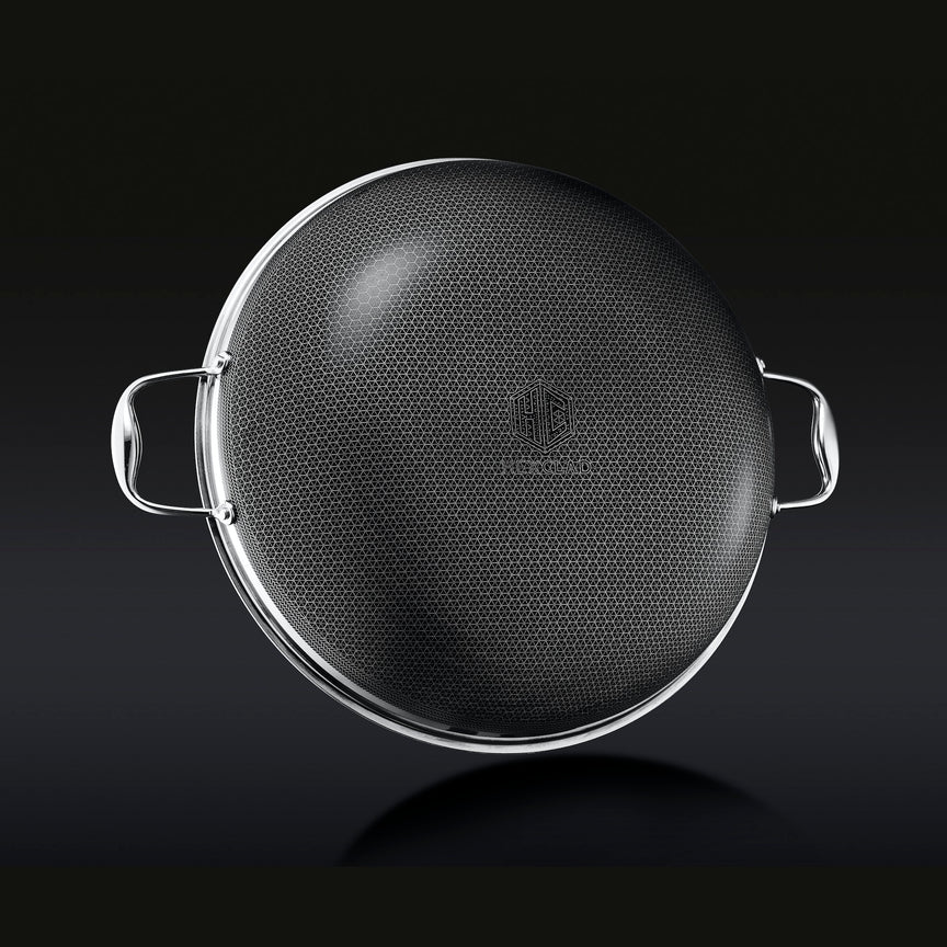 Hex=Clad Hybrid Nonstick 14-Inch Wok with Stainless Steel Lid, Stay-Cool Handles, Dishwasher-Friendly, Oven-Safe Up to 900°F, Induction Ready, Compatible with All Cooktops