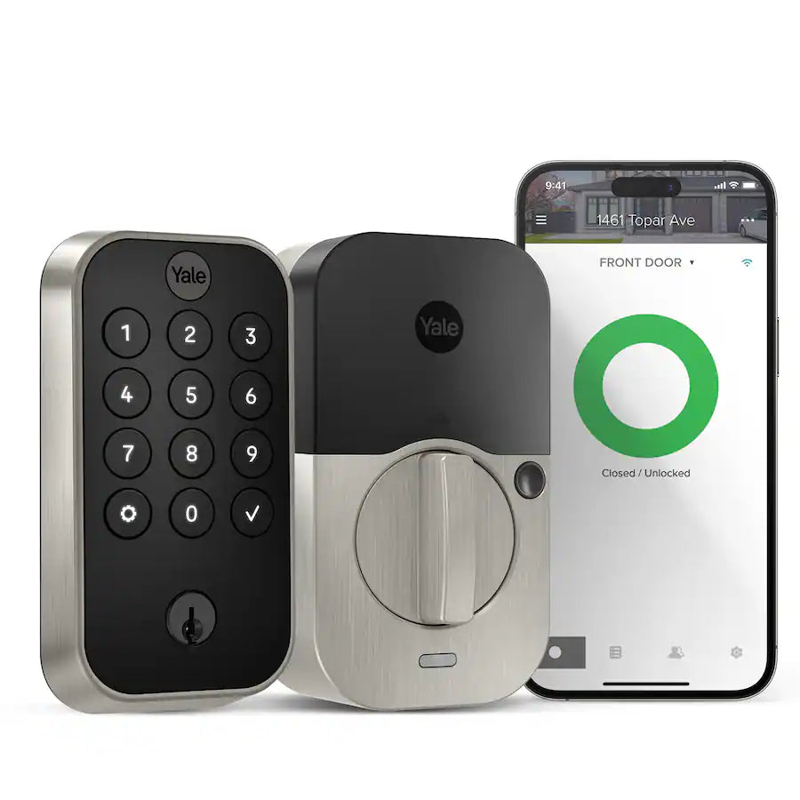 Yale - Assure Lock 2 - Smart Lock Wi-Fi Deadbolt with Push Button Keypad | Key Access - Satin Nickel
